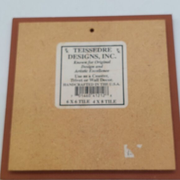 Teissedre Ceramic Square Art Tile Vase Coaster Trivet 6x6 - Picture 5 of 5